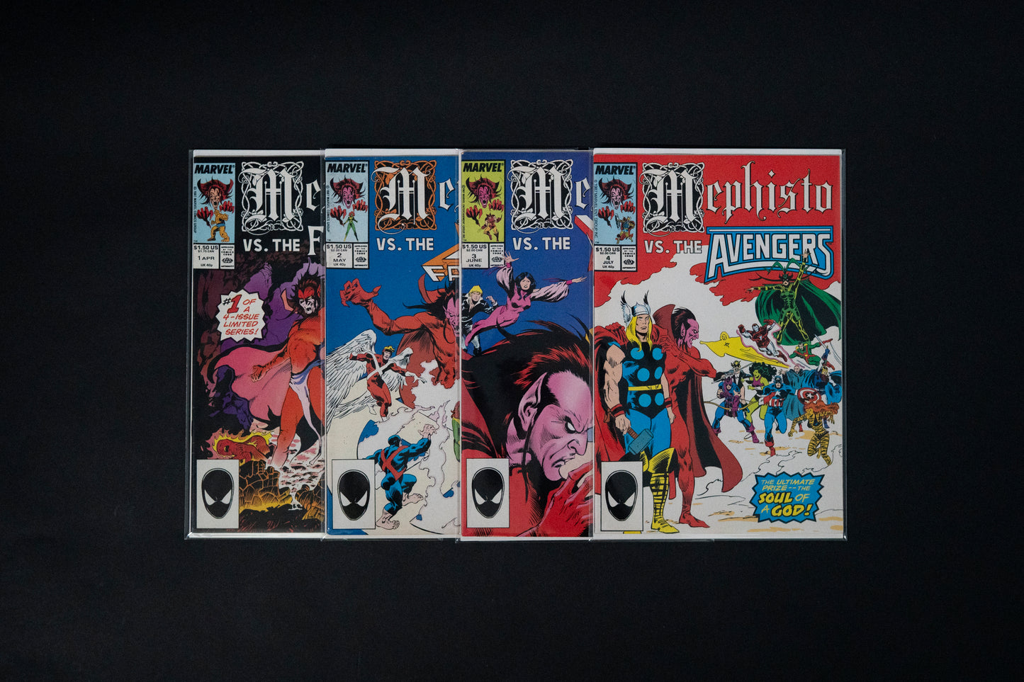 Mephisto vs. (Fantastic Four, X Factor, X Men, Avengers), Complete set #1-4, Marvel Comics, 1987