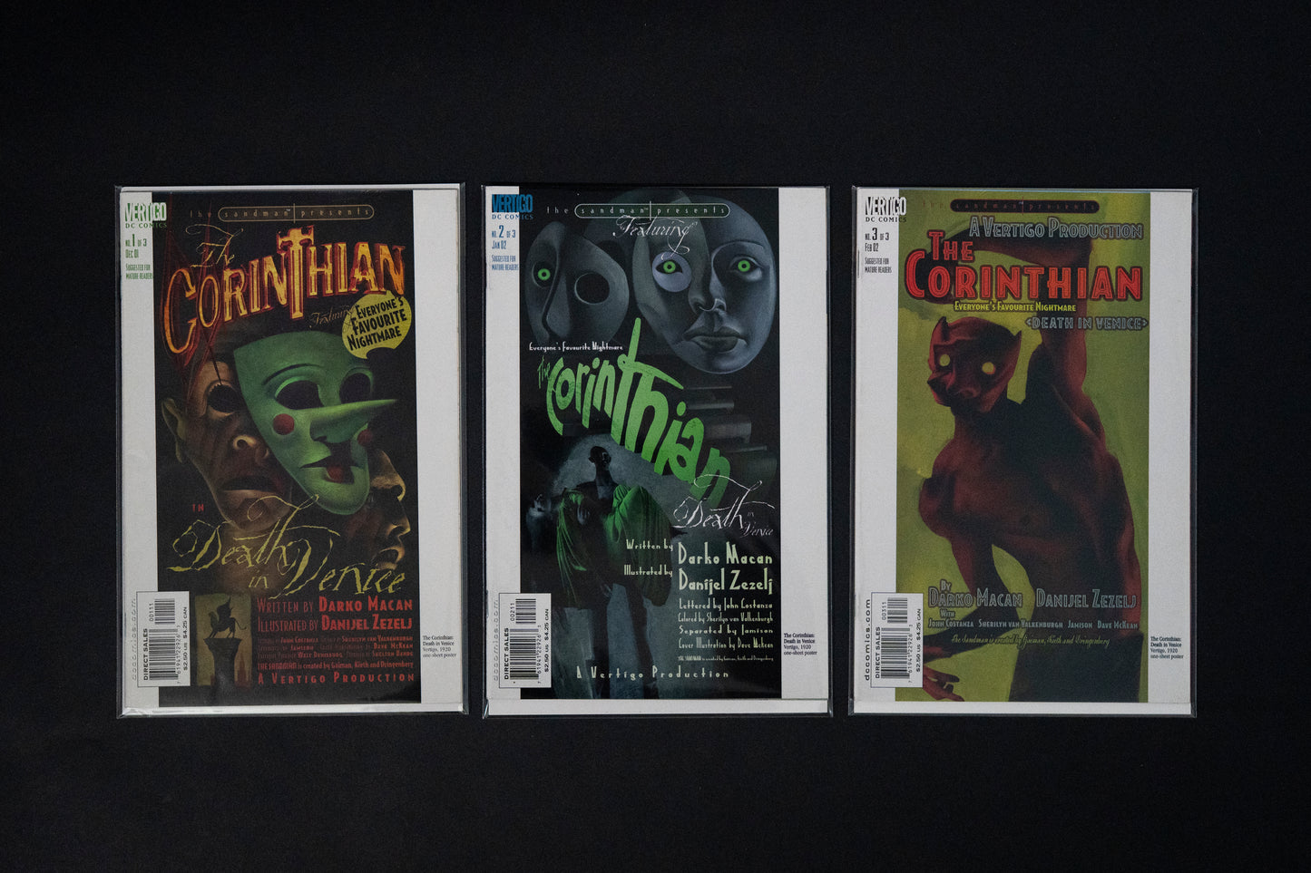 Sandman Presents The Corinthian, Complete set #1-3, Vertigo Comics, 2001