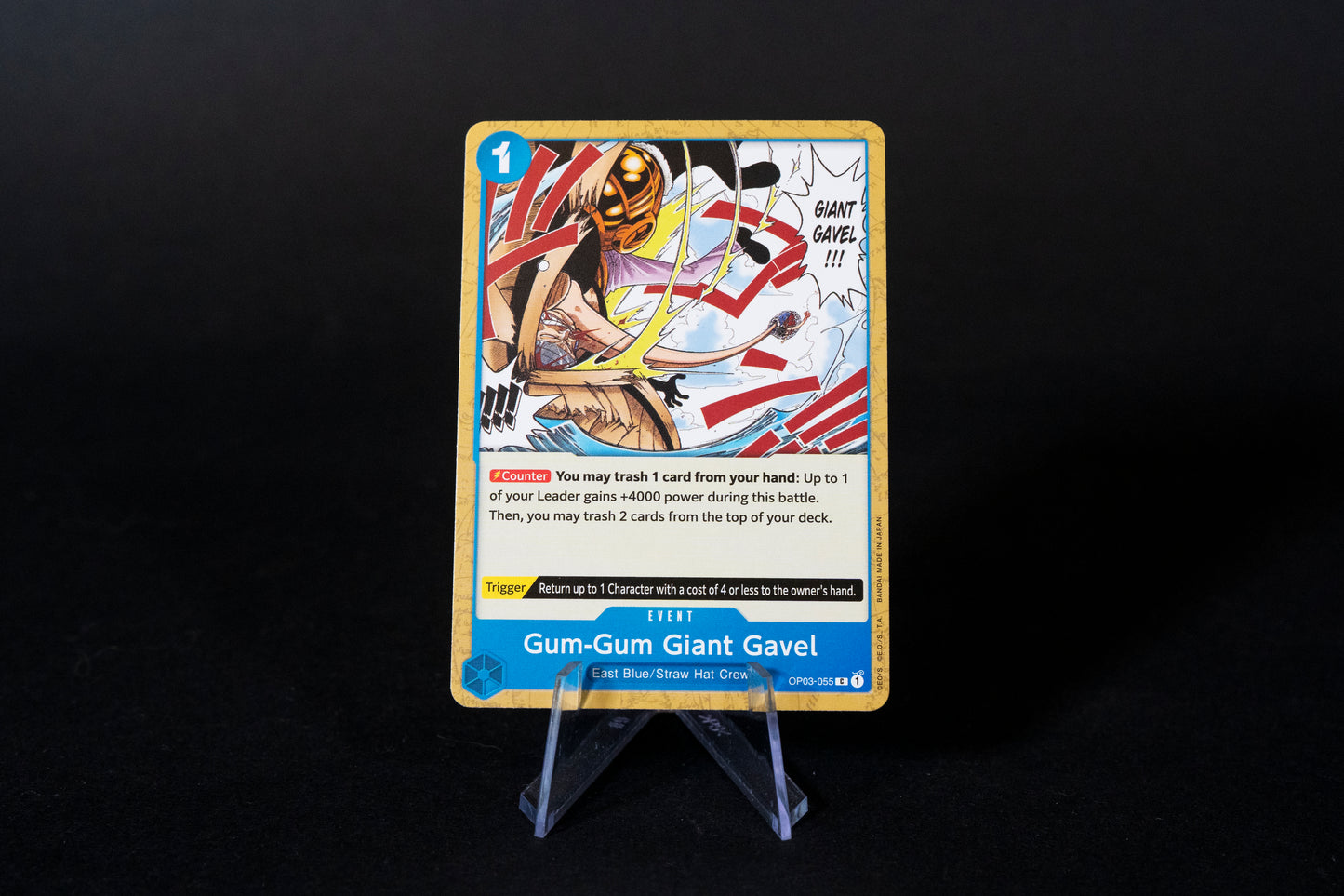 OP03-055, Gum-Gum Giant Gavel, One Piece, Pillars of Strength, Common, Ungraded, English