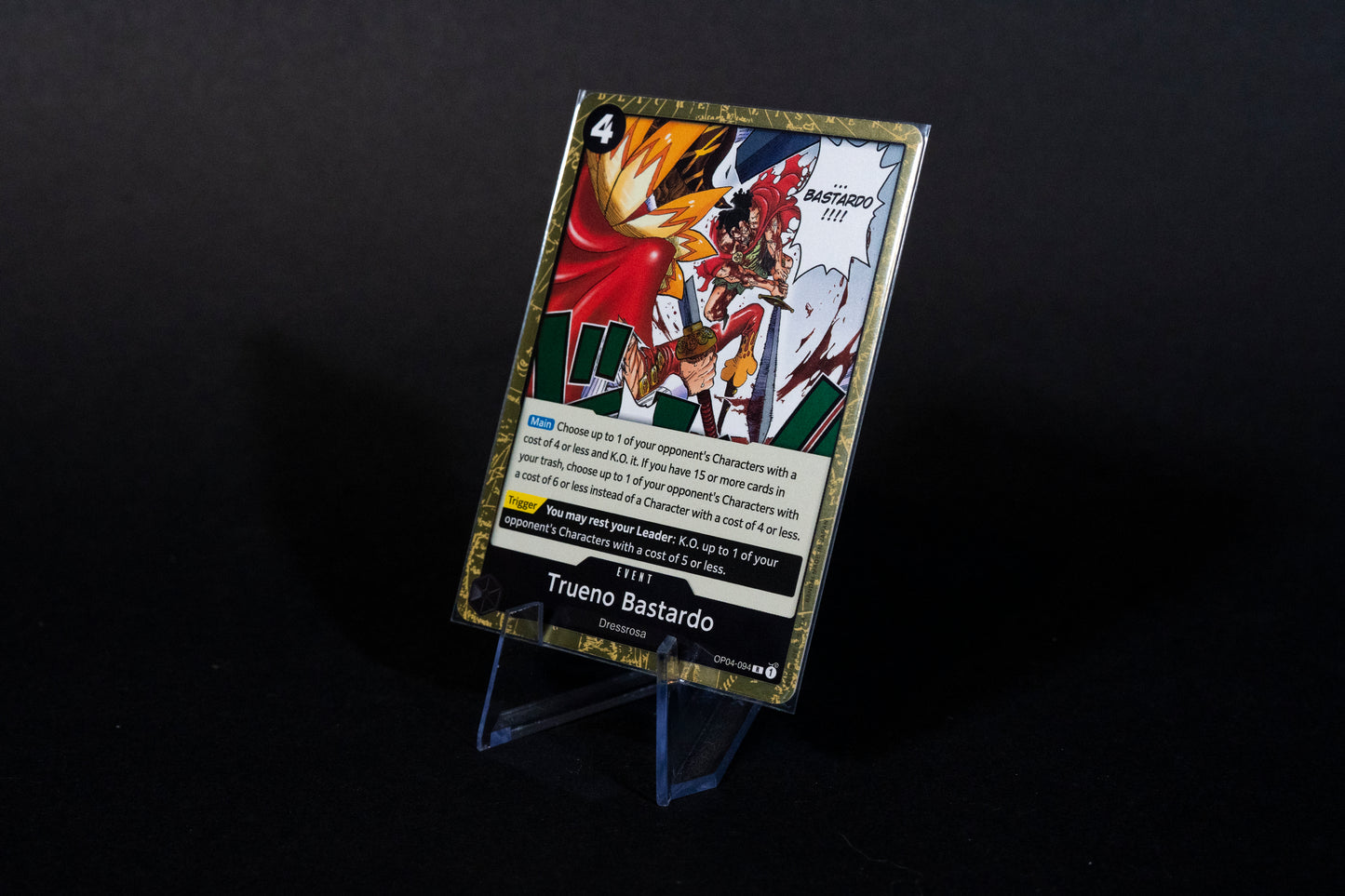 OP04-094, Trueno Bastardo, One Piece, Kingdoms of Intrigue, Rare, Ungraded, English