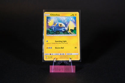 49/149, Chinchou, Pokemon, Sun & Moon, Base Set, 2017, Common, Ungraded, English