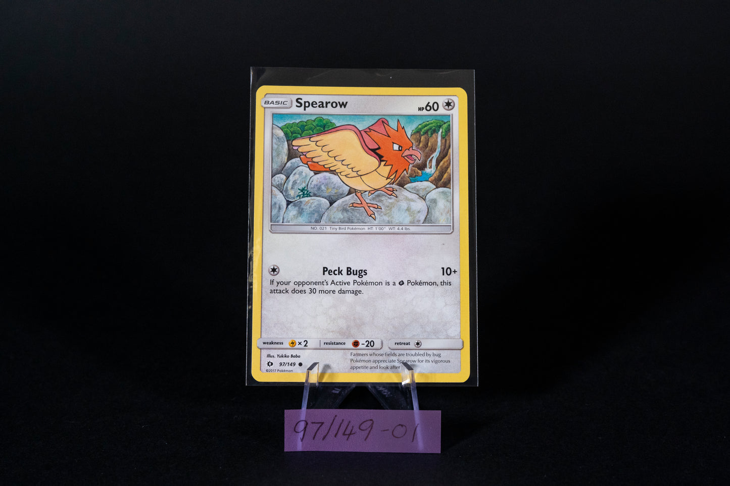 97/149, Spearow, Pokemon, Sun & Moon, Base Set, 2017, Common, Ungraded, English