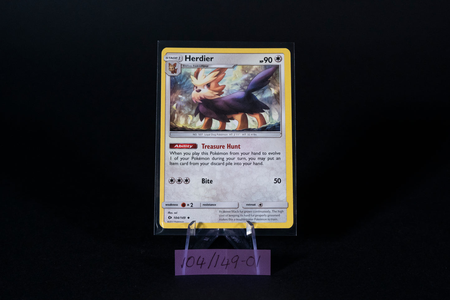 104/149, Herdier, Pokemon, Sun & Moon, Base Set, 2017, Uncommon, Ungraded, English