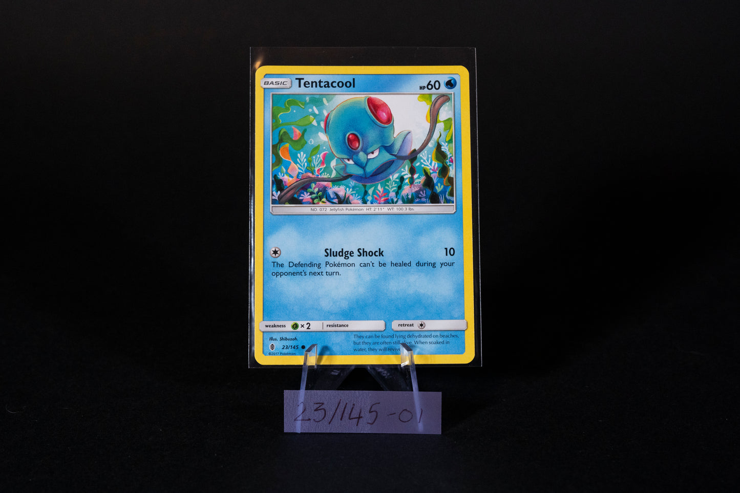 23/145, Tentacool, Pokemon, Sun & Moon, Guardians Rising, 2017, Common, Ungraded, English