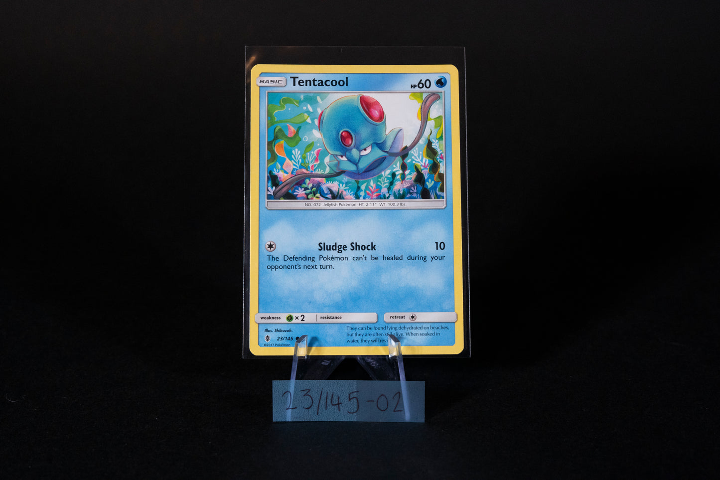 23/145, Tentacool, Pokemon, Sun & Moon, Guardians Rising, 2017, Common, Ungraded, English