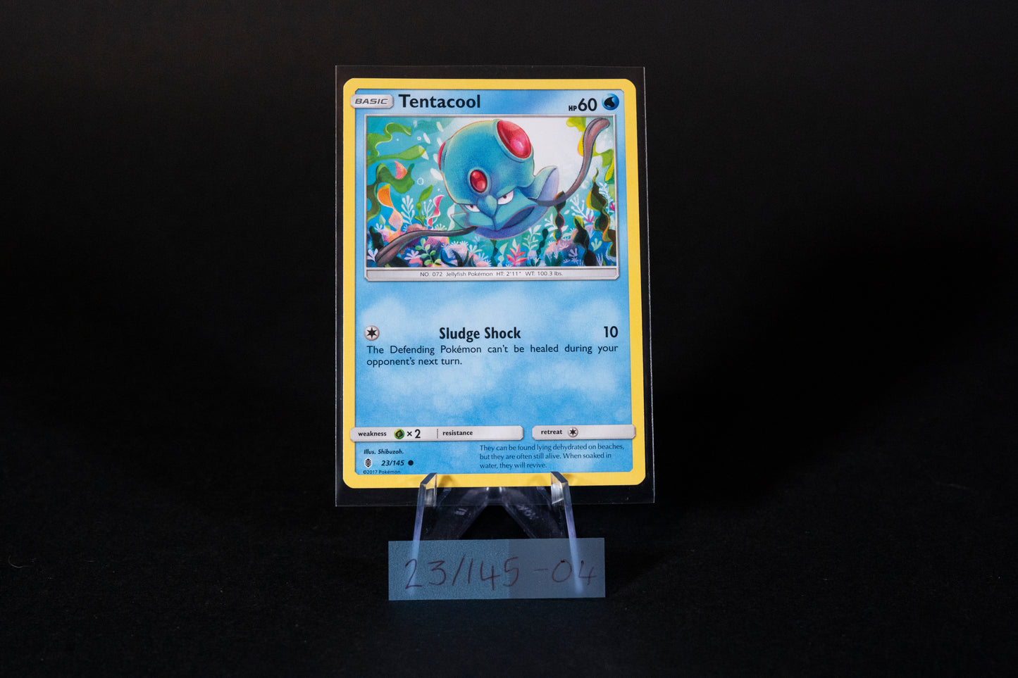 23/145, Tentacool, Pokemon, Sun & Moon, Guardians Rising, 2017, Common, Ungraded, English