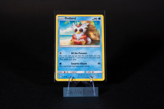 26/145, Delibird, Pokemon, Sun & Moon, Guardians Rising, 2017, Common, Ungraded, English