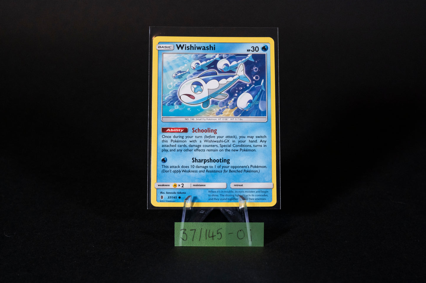 37/145, Wishiwashi, Pokemon, Sun & Moon, Guardians Rising, 2017, Common, Ungraded, English