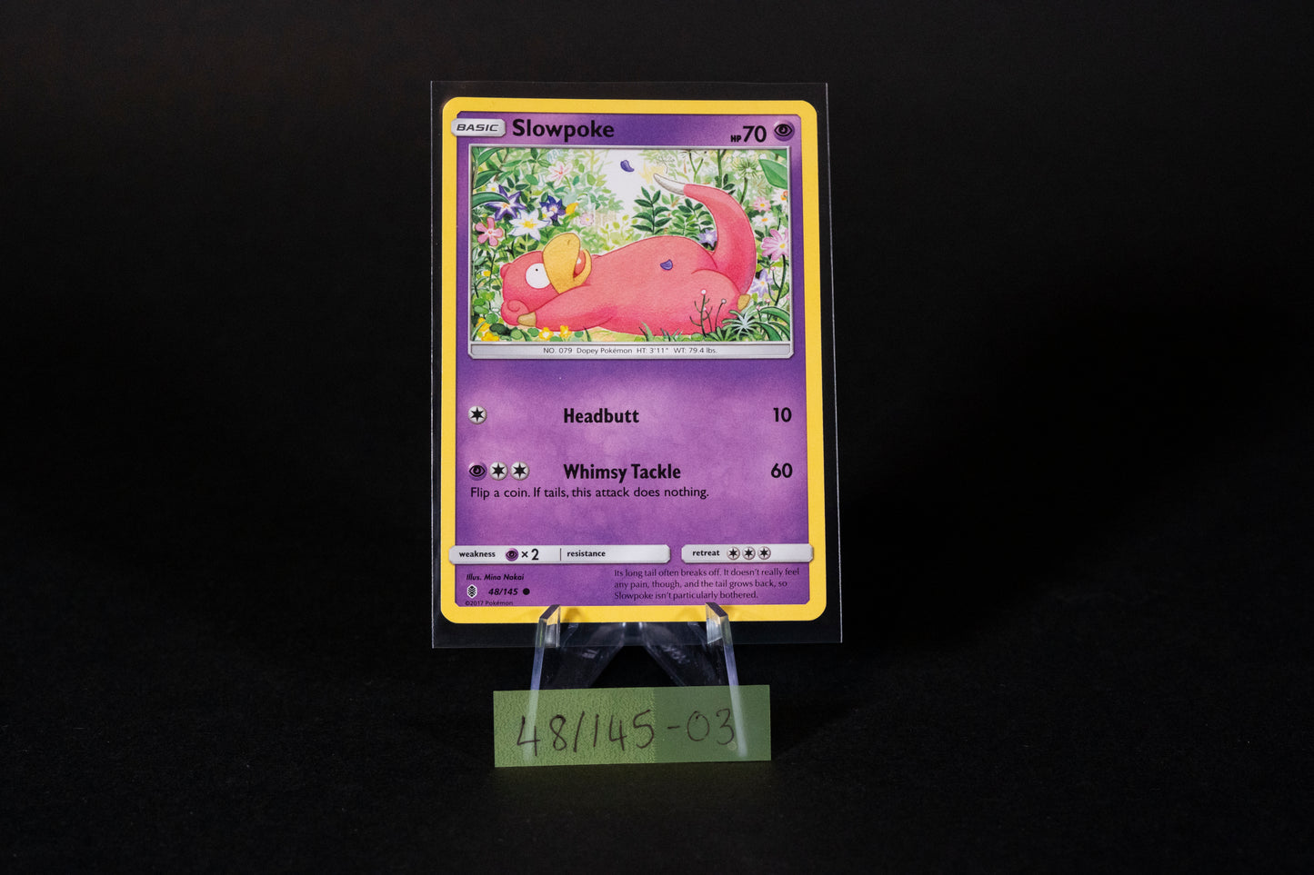 48/145, Slowpoke, Pokemon, Sun & Moon, Guardians Rising, 2017, Common, Ungraded	English