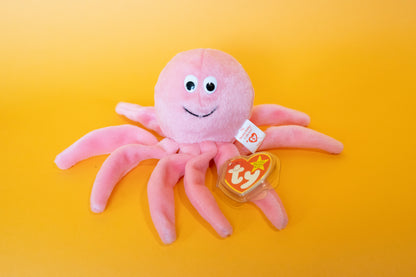 Inky (Octopus) - TY Beanie Babies - Tag in Protector - Excellent Condition