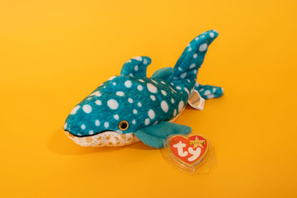 Poseidon (Whale Shark) - TY Beanie Babies - Tag in Protector - Excellent Condition