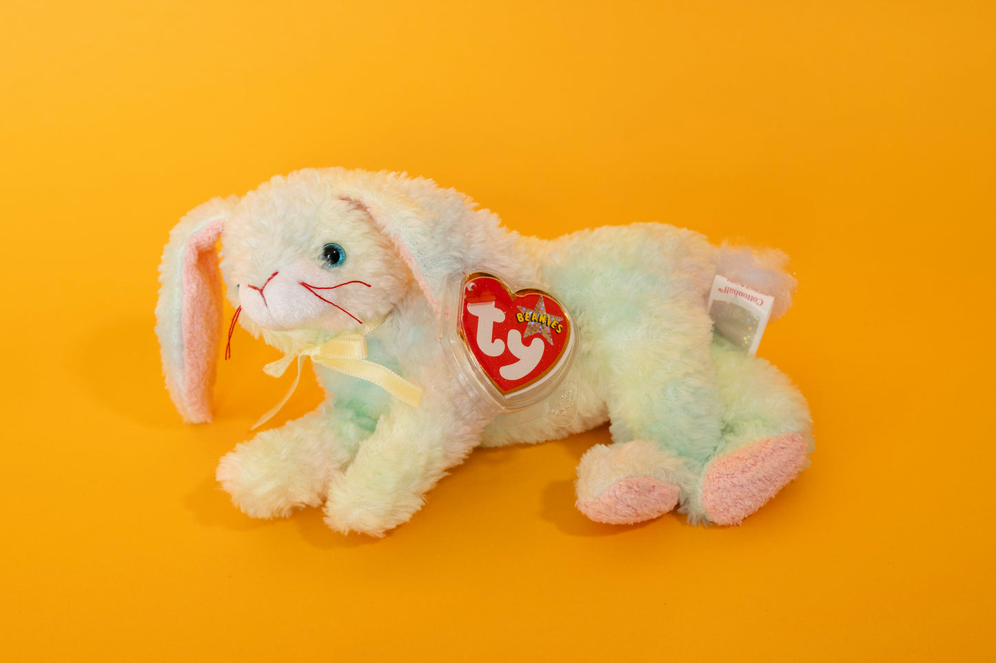 Cottonball (Bunny Rabbit) - TY Beanie Babies - Tag in Protector - Excellent Condition