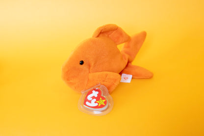 Goldie (Goldfish, Fish) - TY Beanie Babies - PVC Pellets - Tag in Protector - Excellent Condition