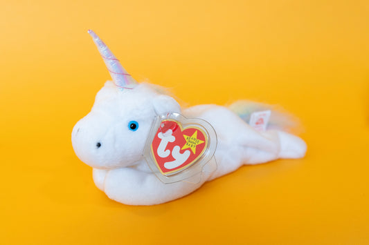 Mystic (Unicorn - rainbow tail) - TY Beanie Babies - Tag in Protector - Excellent Condition