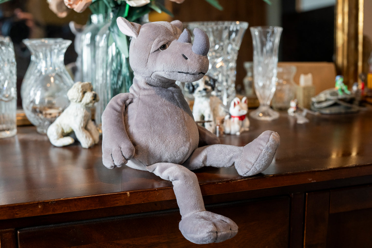 'Standard Rhino' Rhinoceros Teddy by Russ, Aprox 12", Complete with Tags, Excellent condition