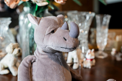 'Standard Rhino' Rhinoceros Teddy by Russ, Aprox 12", Complete with Tags, Excellent condition