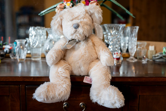 'Millenium' Plush White Teddy Bear by Russ, Aprox 10" Sitting, with Tag, Excellent condition