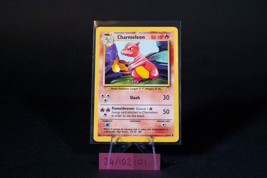 24/102, Charmeleon, Pokemon, Base Set Unlimited, 1999-2000 (4th Print/UK Print), Uncommon, Ungraded, English