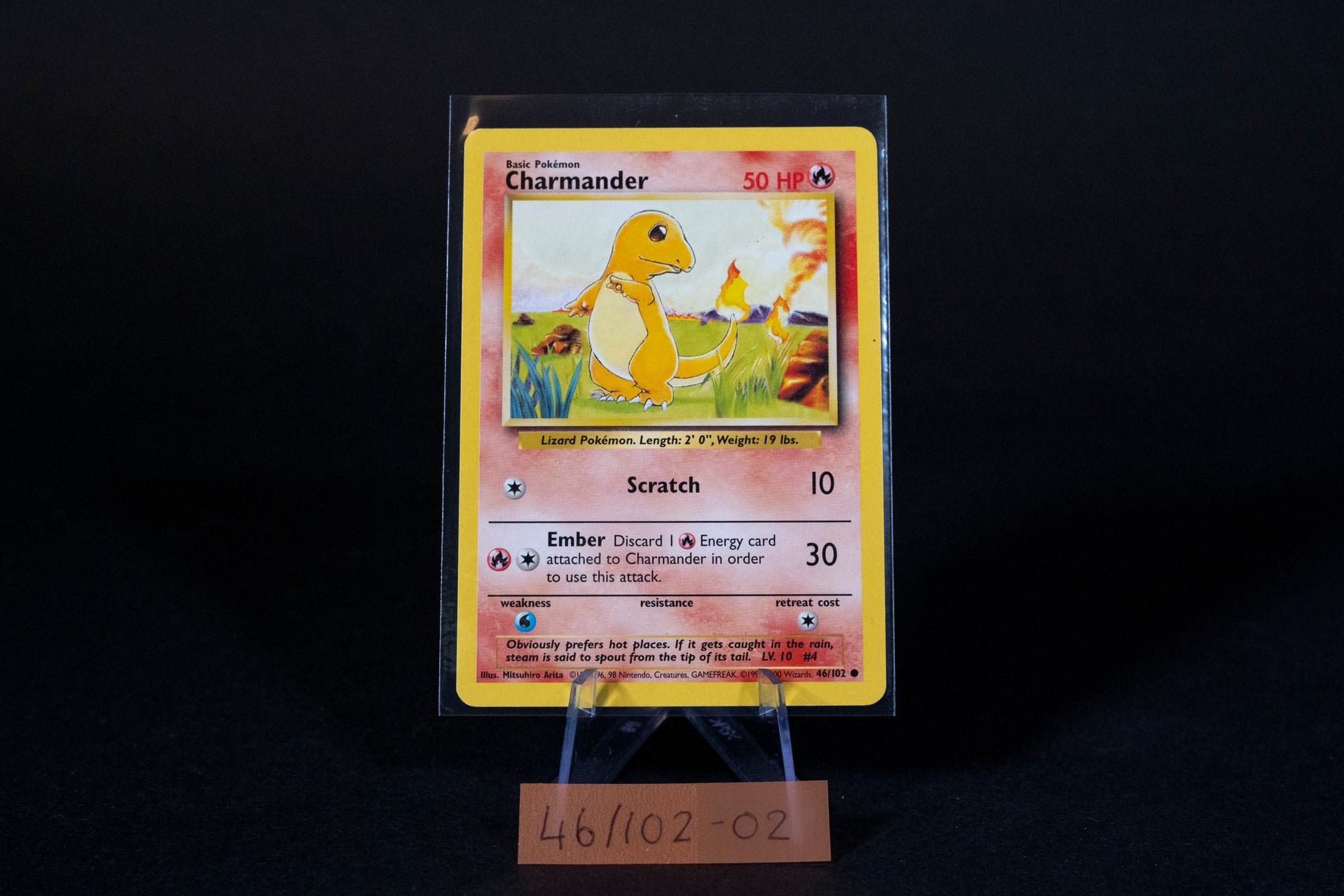 46/102, Charmander, Pokemon, Base Set Unlimited, 1999-2000 (4th Print/ Tenrec Studios 46/102, Charmander, Pokemon, Base Set Unlimited, 1999-2000 (4th Print/ Tenrec Studios