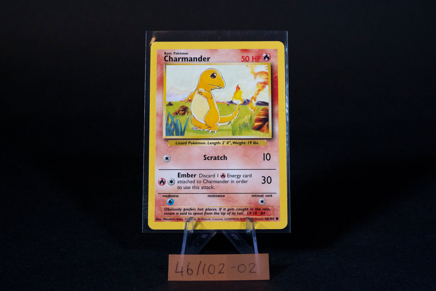 46/102, Charmander, Pokemon, Base Set Unlimited, 1999-2000 (4th Print/UK Print), Common, Ungraded, English