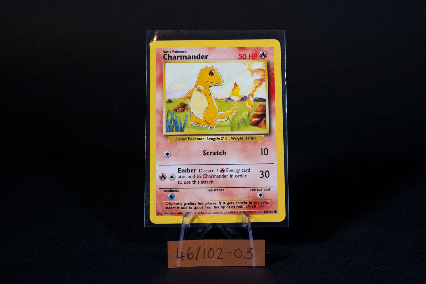 46/102, Charmander, Pokemon, Base Set Unlimited, 1999-2000 (4th Print/UK Print), Common, Ungraded, English