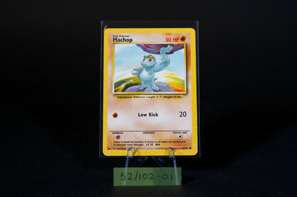 52/102, Machop, Pokemon, Base Set Unlimited, 1999-2000 (4th Print/UK Print), Common, Ungraded, English