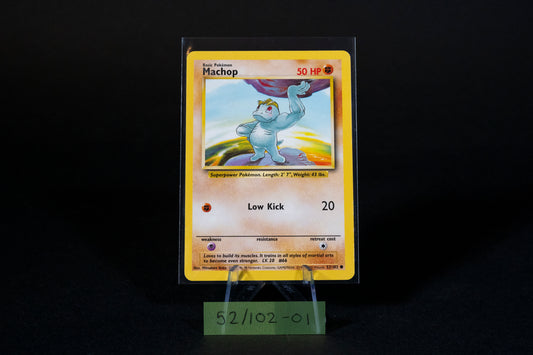 52/102, Machop, Pokemon, Base Set Unlimited, 1999-2000 (4th Print/UK Print), Common, Ungraded, English