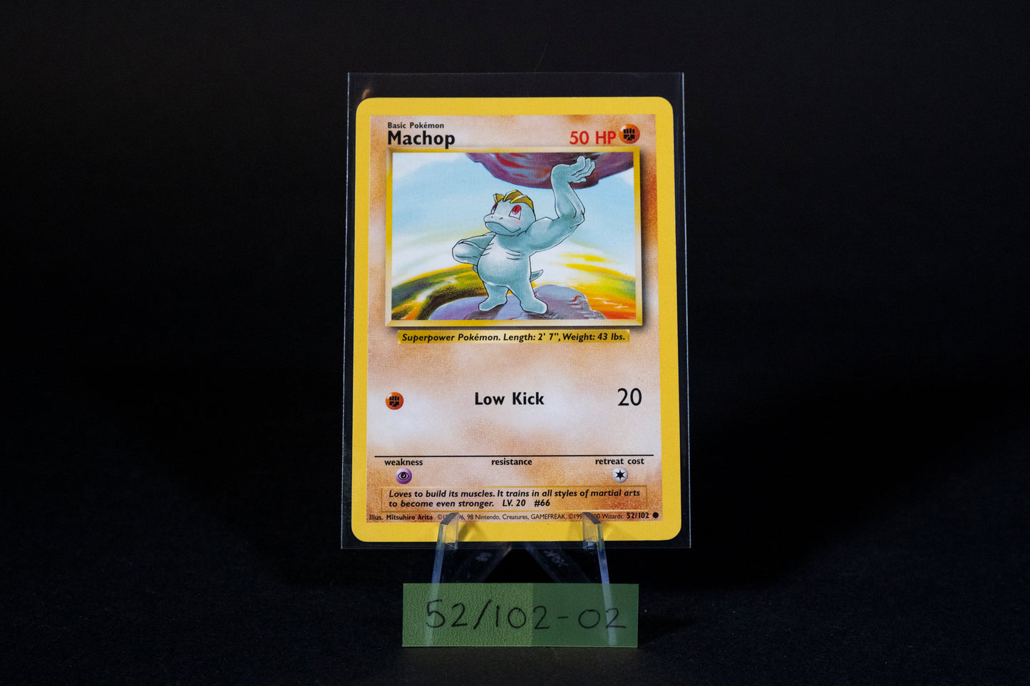 52/102, Machop, Pokemon, Base Set Unlimited, 1999-2000 (4th Print/UK Print), Common, Ungraded, English