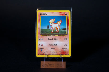 60/102, Ponyta, Pokemon, Base Set Unlimited, 1999-2000 (4th Print/UK Print), Common, Ungraded, English