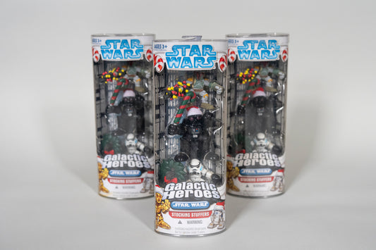 Boba Fett Darth Vader Stormtrooper Galactic Heroes, Star Wars, Stocking Stuffers, Hasbro, 2008, Box Sealed - See description