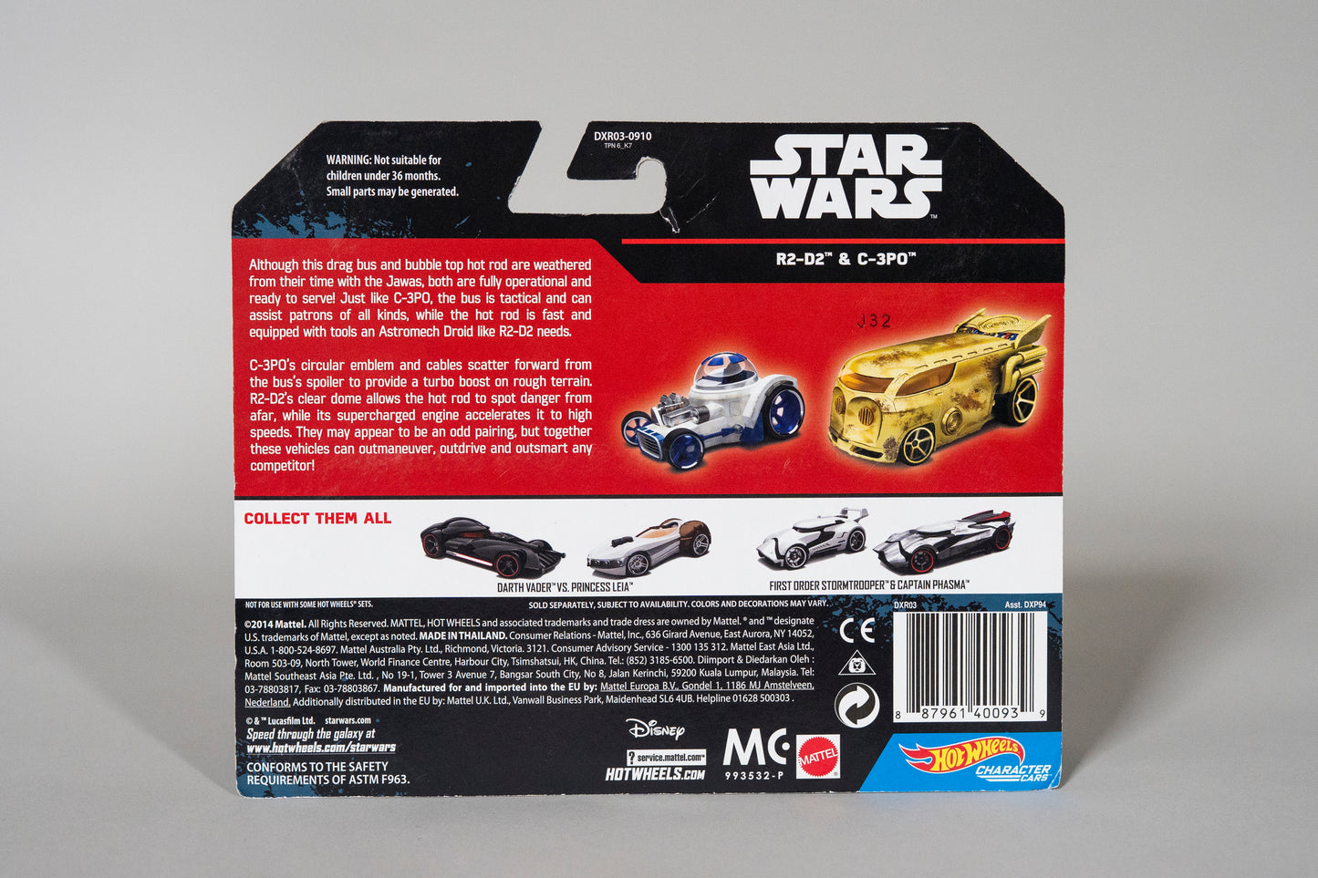 R2-D2 & C-3PO, Star Wars, Rogue One, Character Cars, Hot Wheels, 2014, New/Box Sealed