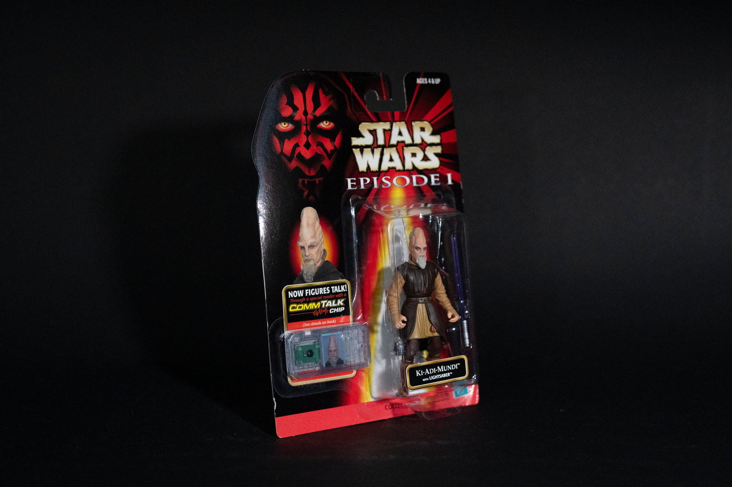 Ki-Adi-Mundi with Lightsaber, Star Wars, Episode 1, Comm Talk Chip, Hasbro, 1998, Box Sealed