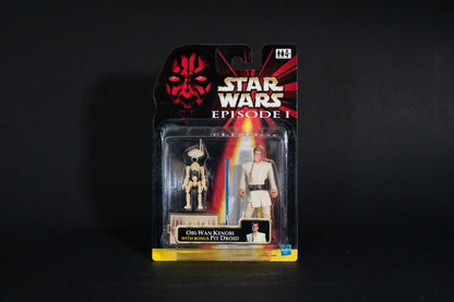 Obi-Wan Kenobi with bonus (cream) Pit Droid, Star Wars, Episode 1, Hasbro, 1999, Box Sealed