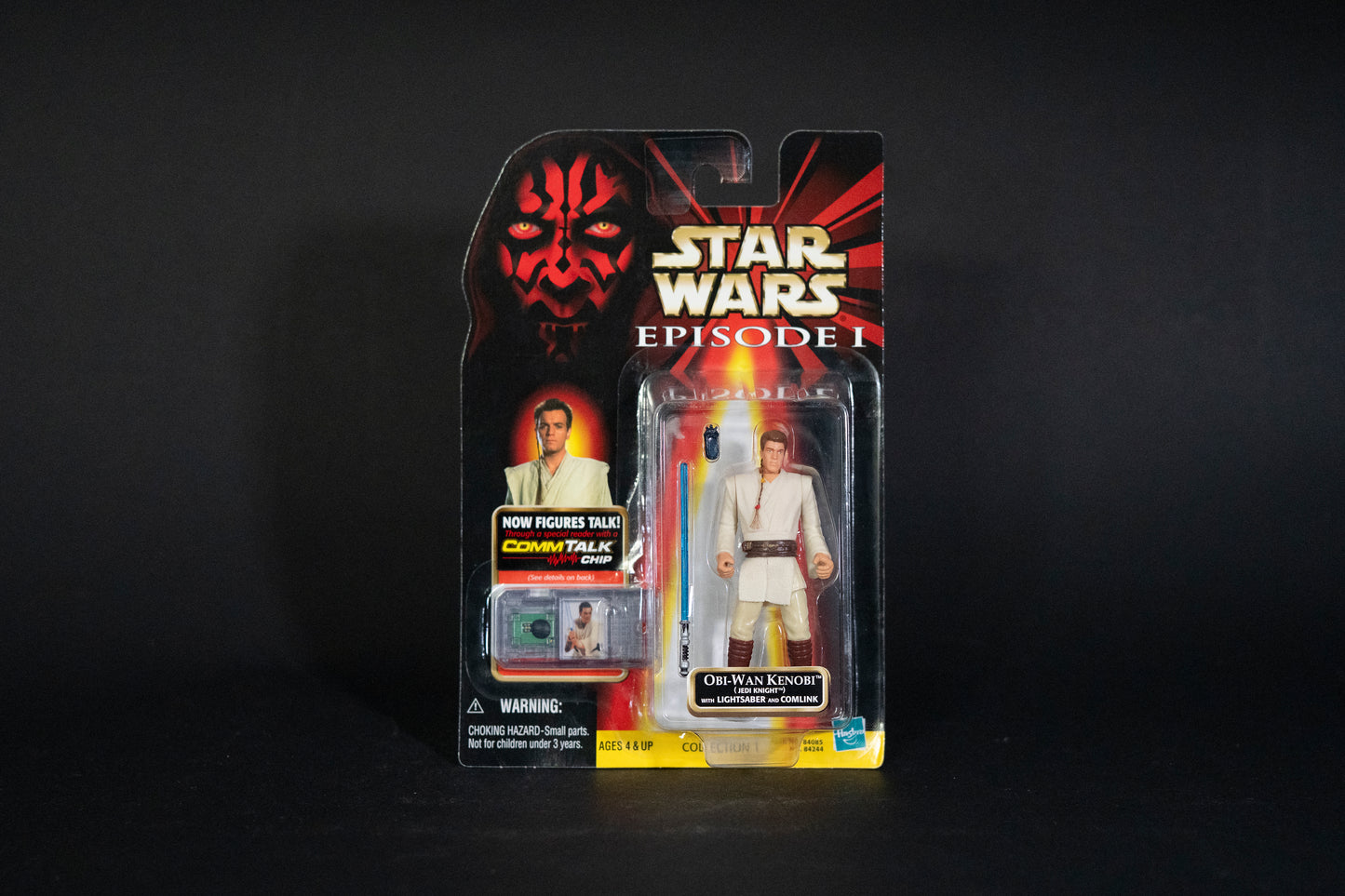 Obi-Wan Kenobi (Jedi Knight) with Lightsaber and Comlink, Star Wars, Episode 1, Comm Talk Chip, Hasbro, 1999, Box Sealed