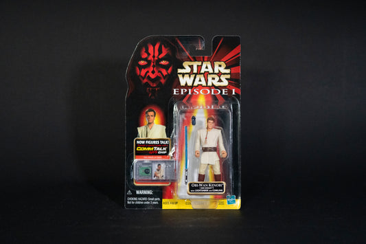 Obi-Wan Kenobi (Jedi Knight) with Lightsaber and Comlink, Star Wars, Episode 1, Comm Talk Chip, Hasbro, 1999, Box Sealed