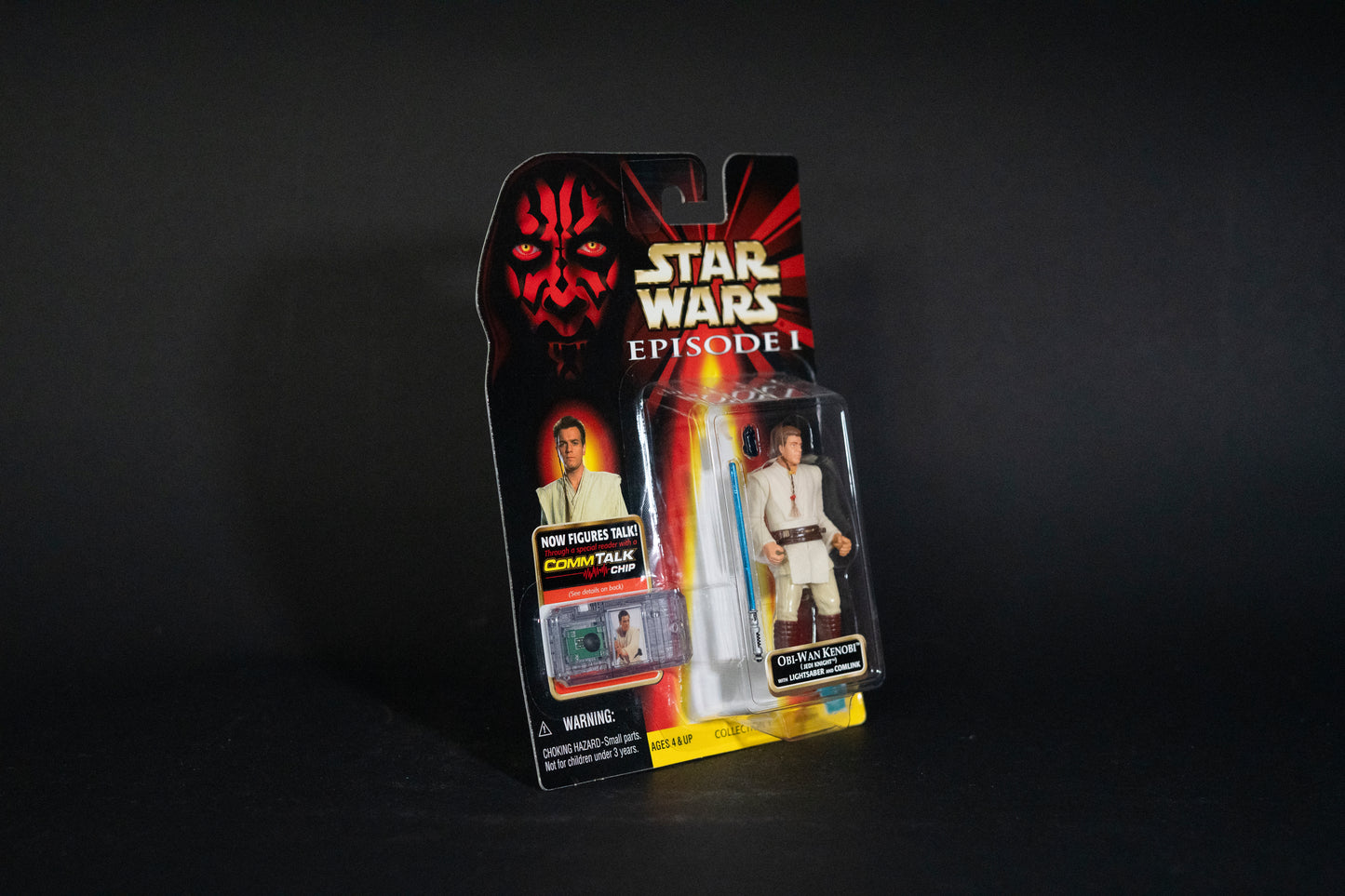 Obi-Wan Kenobi (Jedi Knight) with Lightsaber and Comlink, Star Wars, Episode 1, Comm Talk Chip, Hasbro, 1999, Box Sealed