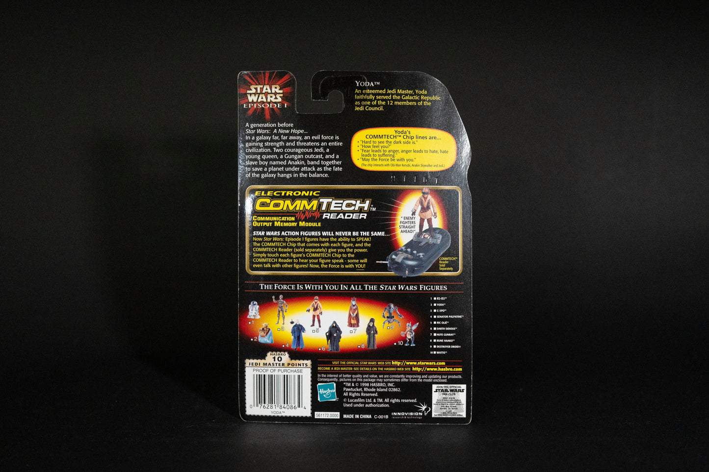 Yoda with Jedi Council Chair, Star Wars, Episode 1, Comm Tech Chip, Hasbro, 1998, Box Sealed