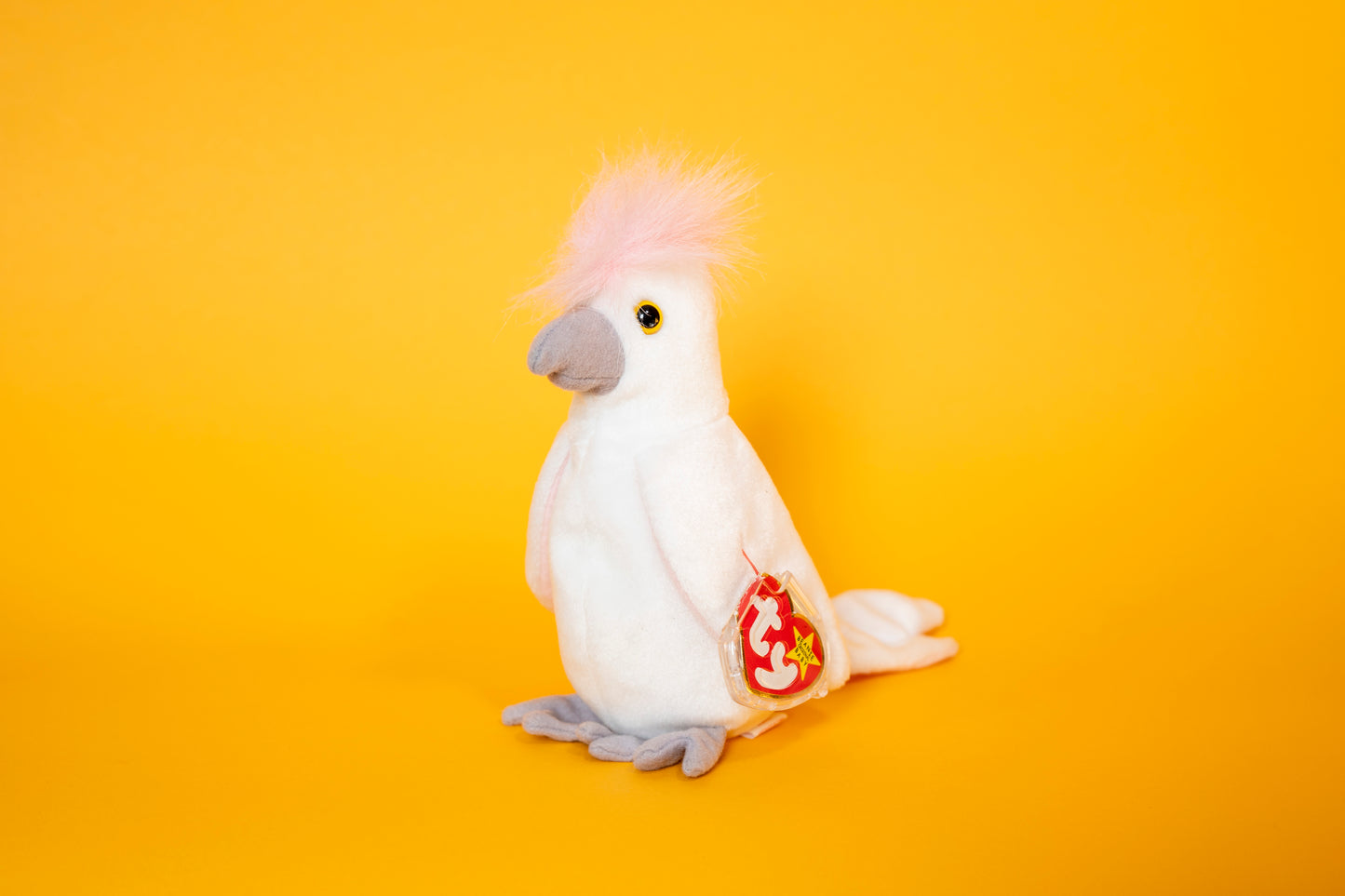 Kuku (White Cockatoo - Bird) - TY Beanie Babies - Tag in Protector - Excellent Condition