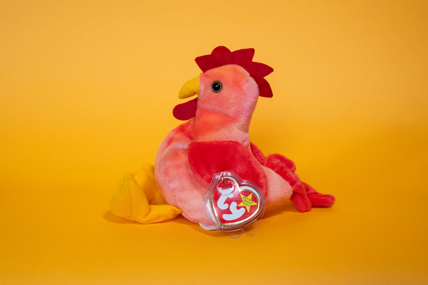 Strut (Rooster, Bird) - TY Beanie Babies - Tag in Protector - Excellent Condition