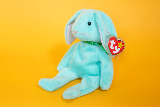 Hippity (Bunny Rabbit) - TY Beanie Babies - PVC Pellets - Tag in Protector - Excellent Condition