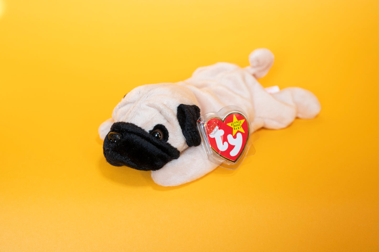 Pugsly (Pug, Dog) - TY Beanie Babies - Tag in Protector - Excellent Condition