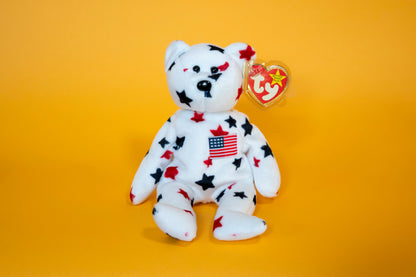 Glory (4th July - Bear) - TY Beanie Babies - Tag in Protector - Excellent Condition