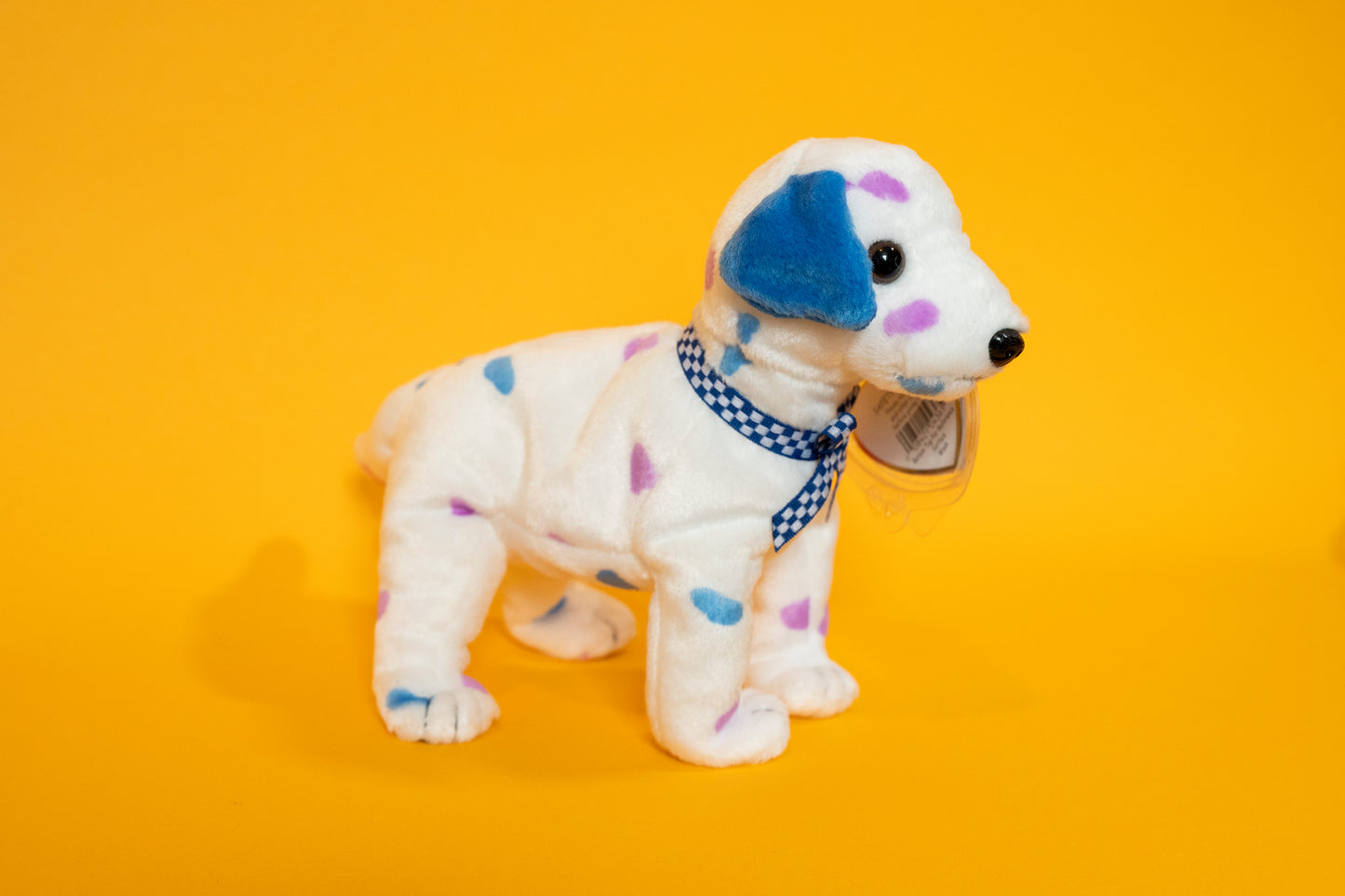 Dizzy (Dalmatian Dog - Purple & Blue Spots and Ears) - TY Beanie Babies - Tag in Protector - Excellent Condition