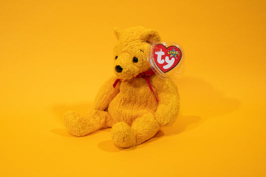 Poopsie (Bear) - TY Beanie Babies - Tag in Protector - Excellent Condition