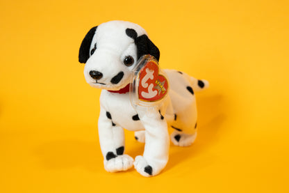 Dizzy (Dalmatian Dog - Black & White Spots, Black Ears) - TY Beanie Babies - Tag in Protector - Excellent Condition