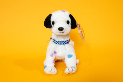 Dizzy (Dalmatian Dog - Purple & Blue Spots, Black Ears) - TY Beanie Babies - Tag in Protector - Excellent Condition