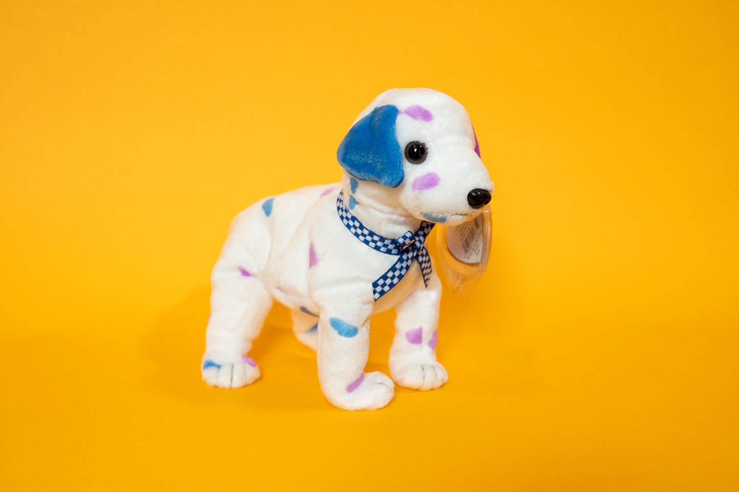 Dizzy (Dalmatian Dog - Purple & Blue Spots and Ears) - TY Beanie Babies - Tag in Protector - Excellent Condition