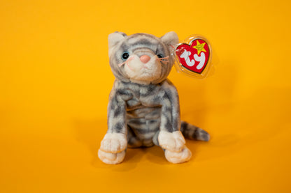 Silver (Cat) - TY Beanie Babies - Tag in Protector - Excellent Condition