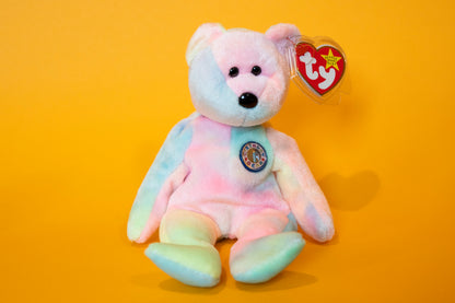 B. B. Bear (Birthday Bear) - TY Beanie Babies - Tag in Protector - Excellent Condition