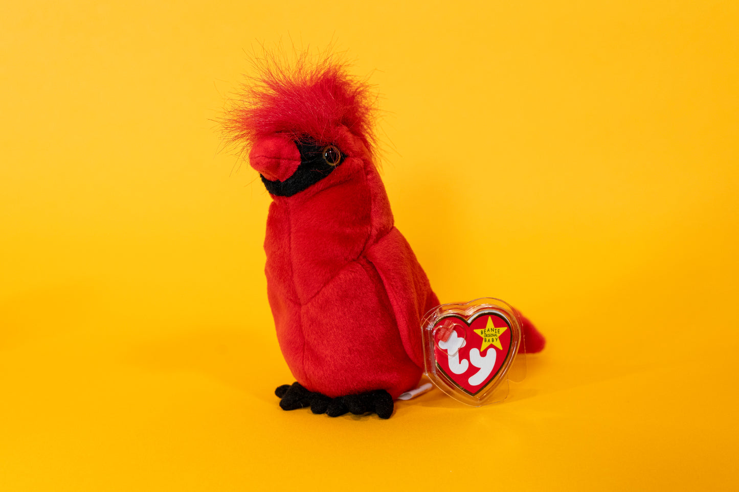 Mac (Bird - Cardinal) - TY Beanie Babies - Tag in Protector - Excellent Condition